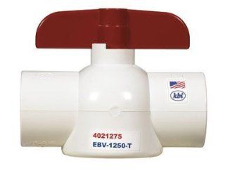 King Brothers Inc. EBV 1250 T 1 1/4 Inch Threaded PVC Schedule 40 Economy Ball Valve, White   Pipe Fittings  