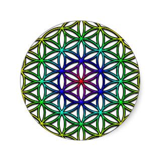 Flower of Life (rainbow) sacred geometry symbol Stickers