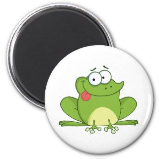 Frog Cartoon Character Hanging Its Tongue Out Magnet