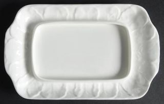Wedgwood Countryware Rectangular Butter No Lid, Fine China Dinnerware   All Whit