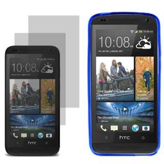 Aimo Wireless TPU Sleeve Gel Cover Skin Case for Virgin Mobile HTC Desire, Zara 601 x2 Fitted Screen Protector  Blue Cell Phones & Accessories