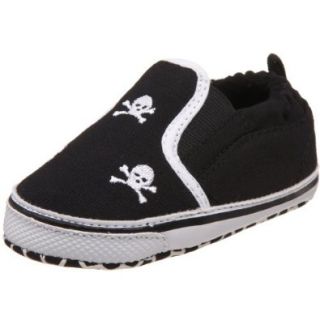 Me In Mind Infant/Toddler 602 Slip On With Skulls, Black/White, Small (3 6 MO) Fashion Sneakers Shoes
