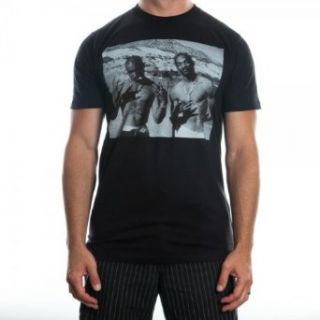 Remrylie Tupac & Snoop Dogg Beach Men's Black T Shirt (Small) Clothing