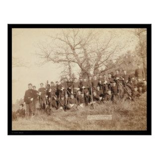 Company C 3rd US Infantry near Fort Meade SD 1890 Print