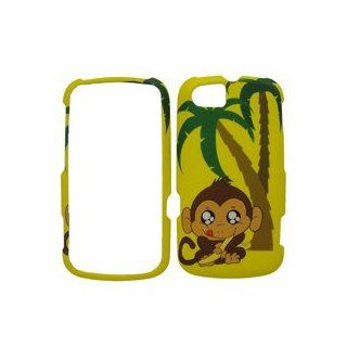 Motorola Pax / Admiral XT603 XT 603 Happy Monkey Ape Animal Banana Tree on Yellow Design Snap On Hard Protective Cover Cell Phone Case Cell Phones & Accessories