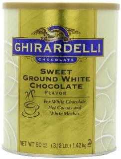 Ghirardelli Chocolate Sweet Ground White Chocolate Flavor Beverage Mix, 50 Ounce Canister  Hot Cocoa Mixes  Grocery & Gourmet Food