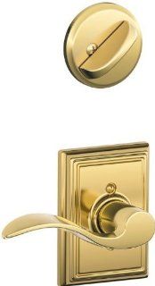 Schlage F59ACC605ADDRH Interior Pack Accent Right Handed Interior Pack Lever Set with Single Cylinder Deadbolt and Decorative Addison Rose   Door Levers  