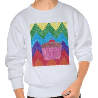 Cupcake Pencil Drawing, by CR Pullover Sweatshirts