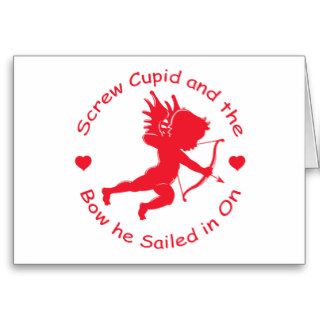 Anti Cupid Gear Greeting Card