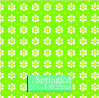 FLORAL PATTERN Lime & White Craft Vinyl 12x36 for Vinyl Cutters 