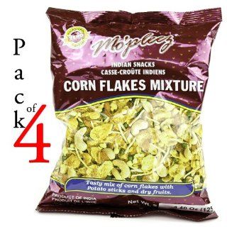 Haldiram Mo'pleez Corn Flakes Mixture 125g   Vegetarian Indian Snacks (Pack of 4)  Trail Mixes  Grocery & Gourmet Food