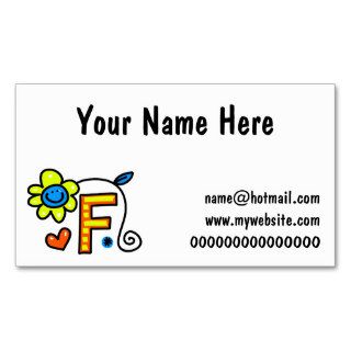 Cute Monogram Letter F Greeting Text Expression Business Card Template