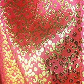 Pink/gold Small Paisley Metallic Brocade 45" By the Yard