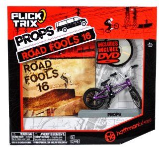 Spinmaster Flick Trix Fingerbike "Real Bikes, Unreal Tricks" BMX Bicycle Miniature Set   HOFFMAN BIKES with Display Base and DVD Props "Road Fools 16" Toys & Games