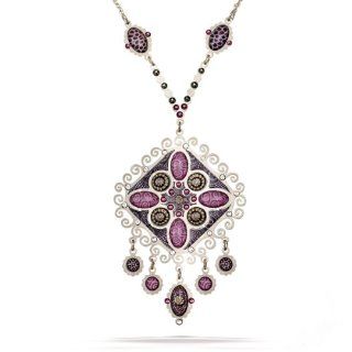Purple with a Touch of Lime Tone Orchid Mist Fashion Necklace   N5913 Yael Perry Peleg Jewelry