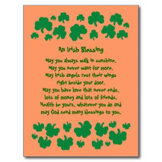 Irish blessing postcard