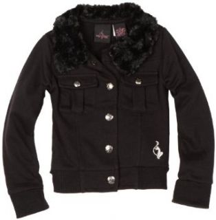 Baby Phat Girls 2 6x Toddler French Terry Jacket, Black, 2T Clothing