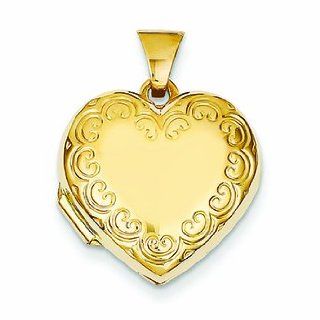Genuine 14K Yellow Gold Domed Heart Locket 1 Grams Of Gold . Locket Necklaces Jewelry