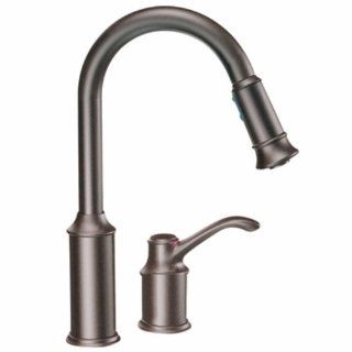 Moen CA7590ORB Aberdeen One Handle High Arc Pulldown Kitchen Faucet, Oil Rubbed Bronze   Touch On Kitchen Sink Faucets  