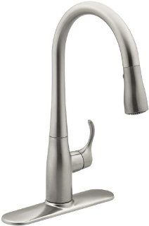 KOHLER K 597 VS Simplice Pull Down Secondary Faucet, Vibrant Stainless   Touch On Kitchen Sink Faucets  