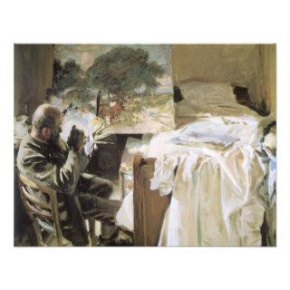 Artist in His Studio by Sargent, Vintage Victorian Invitations