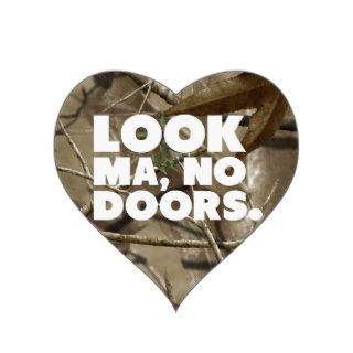 Look Ma No Doors   Jeep Camouflage Heart Stickers