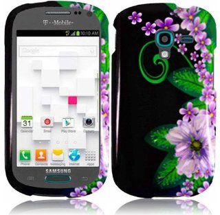 Samsung T599 Galaxy Exhibit ( Metro PCS , T Mobile ) Phone Case Accessory Beauteous Leaves Flowers Hard Snap On Cover with Free Gift Aplus Pouch Cell Phones & Accessories