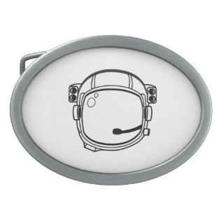 Astronaut Space Helmet Oval Belt Buckle