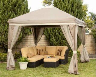 10' X 10' Pitched Roof Line Portable Patio Gazebo/Netting  Patio, Lawn & Garden