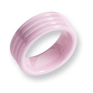Ceramic Pink 8mm Polished Band CER16 5.5 Rings Jewelry