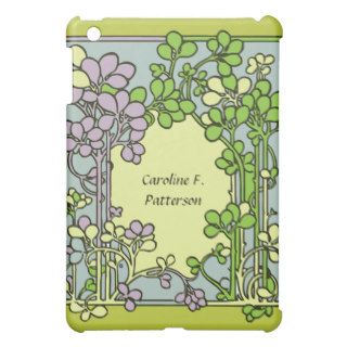 Floral Art Nouveau Ex Libris add your name iPad Mini Case