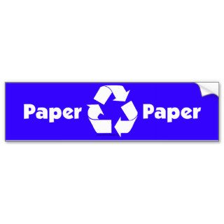 Recycle bin labels for paper with recycle symbol. bumper stickers
