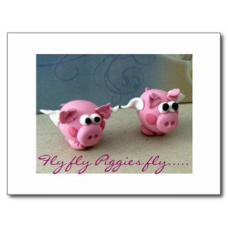 Fly fly Piggies flyPost Cards