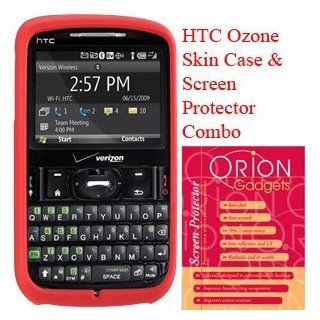 OrionGadgets� Silicone Skin Case & Screen Protector Combo for HTC Ozone (Red) Cell Phones & Accessories