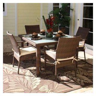 Hospitality Rattan 5 PC SET 604 SQ48AC Grenada Square Outdoor  Outdoor And Patio Furniture Sets  Patio, Lawn & Garden