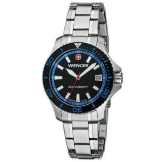 Wenger Ladies Sea Force Swiss Watch w/ Black & Blue Dial Black & Blue Bezel Bracelet 621.104 Clothing