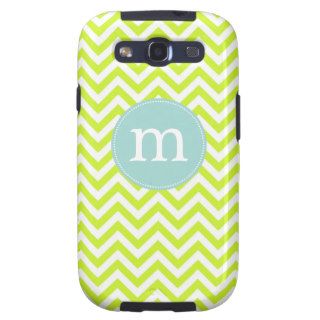 Modern Lime Green Chevron Personalized Samsung Galaxy SIII Covers