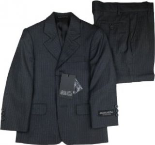 ARMANDO MARTILLO Boys Charcoal Pinstripe 3 Piece HUSKY Suit   605 PV2D Clothing