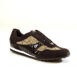 Coach Women's Rafaella Signature Fashion Sneakers (Khaki/Chestnut, 9.5) Shoes