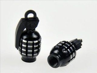 4 PCS Black Grenade Shaped Tire Valve Stem Cap Automotive