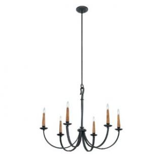 Capital Lighting 3997BI Chandelier with Clear Glass Shades, Black Iron Finish    