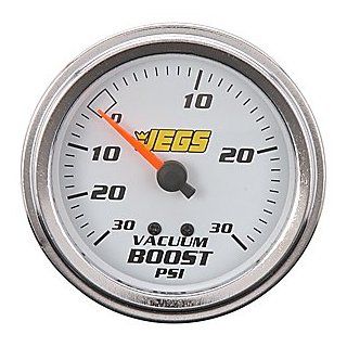 JEGS Performance Products 41244 2 5/8" Vacuum/Boost Gauge (White) Automotive