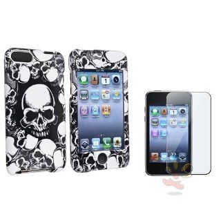 Everydaysource Compatible with iPod Touch® 2 3 2G 3G 2nd 3rd Gen Black White Skull Hard Skin Case Cover+Film   Players & Accessories