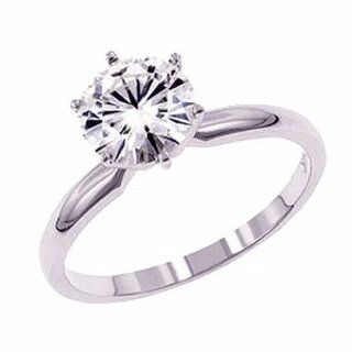 Gorgeous Women's 14k White gold (1 CT) Moissanite Solitaire Engagement Ring Jewelry