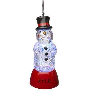 Personalized Color Changing Lighted Snowman Ornament Kyle   Decorative Hanging Ornaments