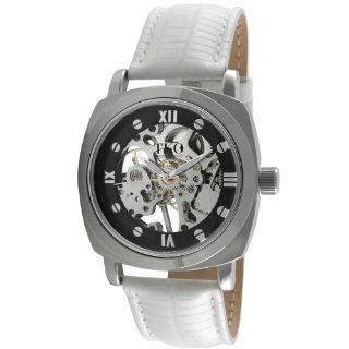 TKO ORLOGI Women's TK629BW White Leather Mechanical Skeleton Watch Watches