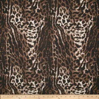 Stretch ITY Jersey Knit Animal Print Brown Fabric