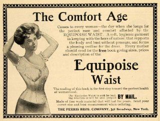 1903 Ad Equipoise Waist Corset Garment Ferris Brothers   Original Print Ad  