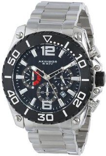 Akribos XXIV Men's AK639BKS Conqueror Chronograph Silver tone Stainless Steel Bracelet Watch Watches