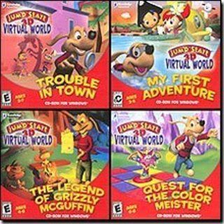 JumpStart 3D Virtual World 4 Pack   Trouble in Town, My First Adventure, The Legend of Grizzly McGuffin, Quest for the Color Meister Video Games